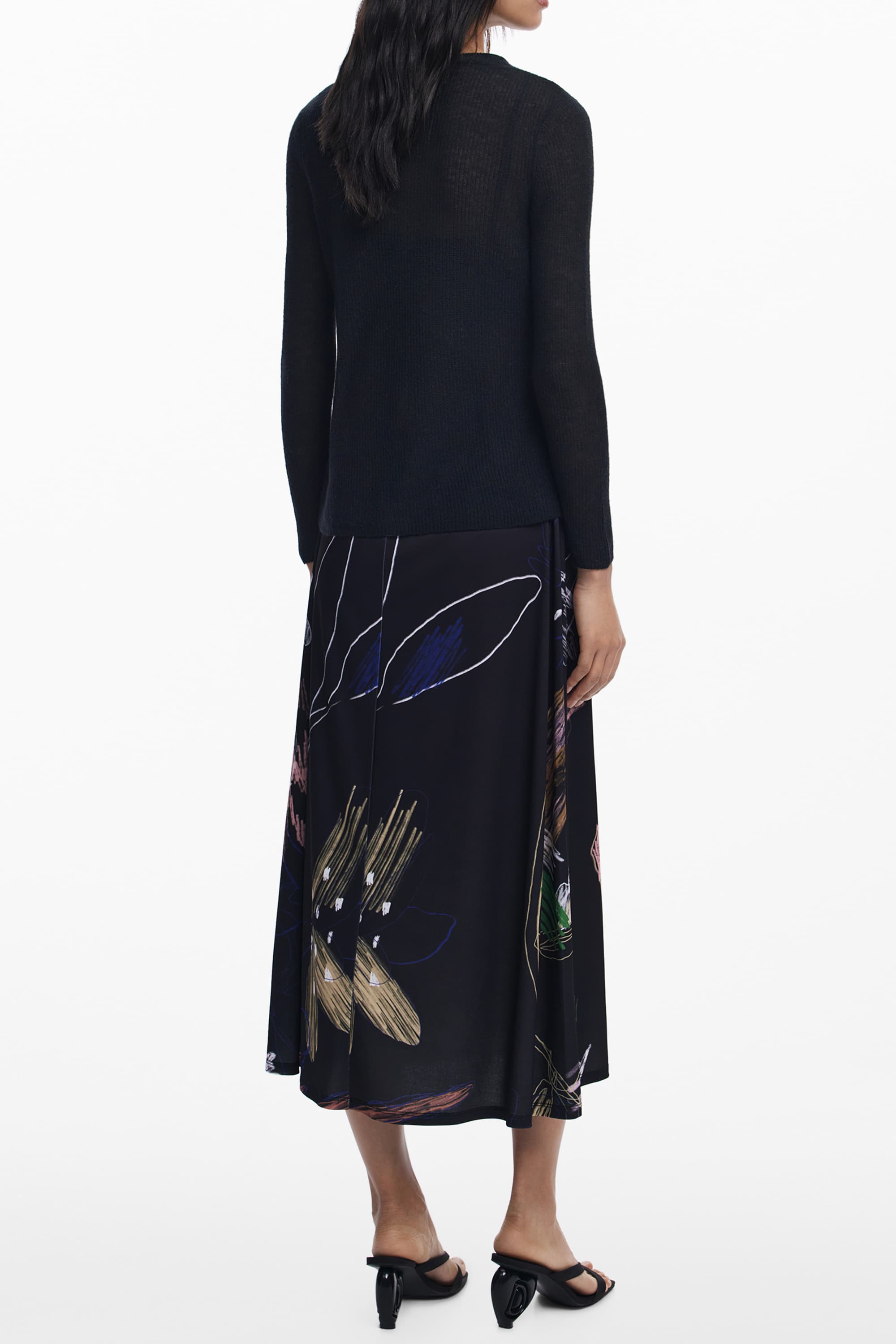 Дълга черна рокля за жени DESIGUAL - DESIGUAL