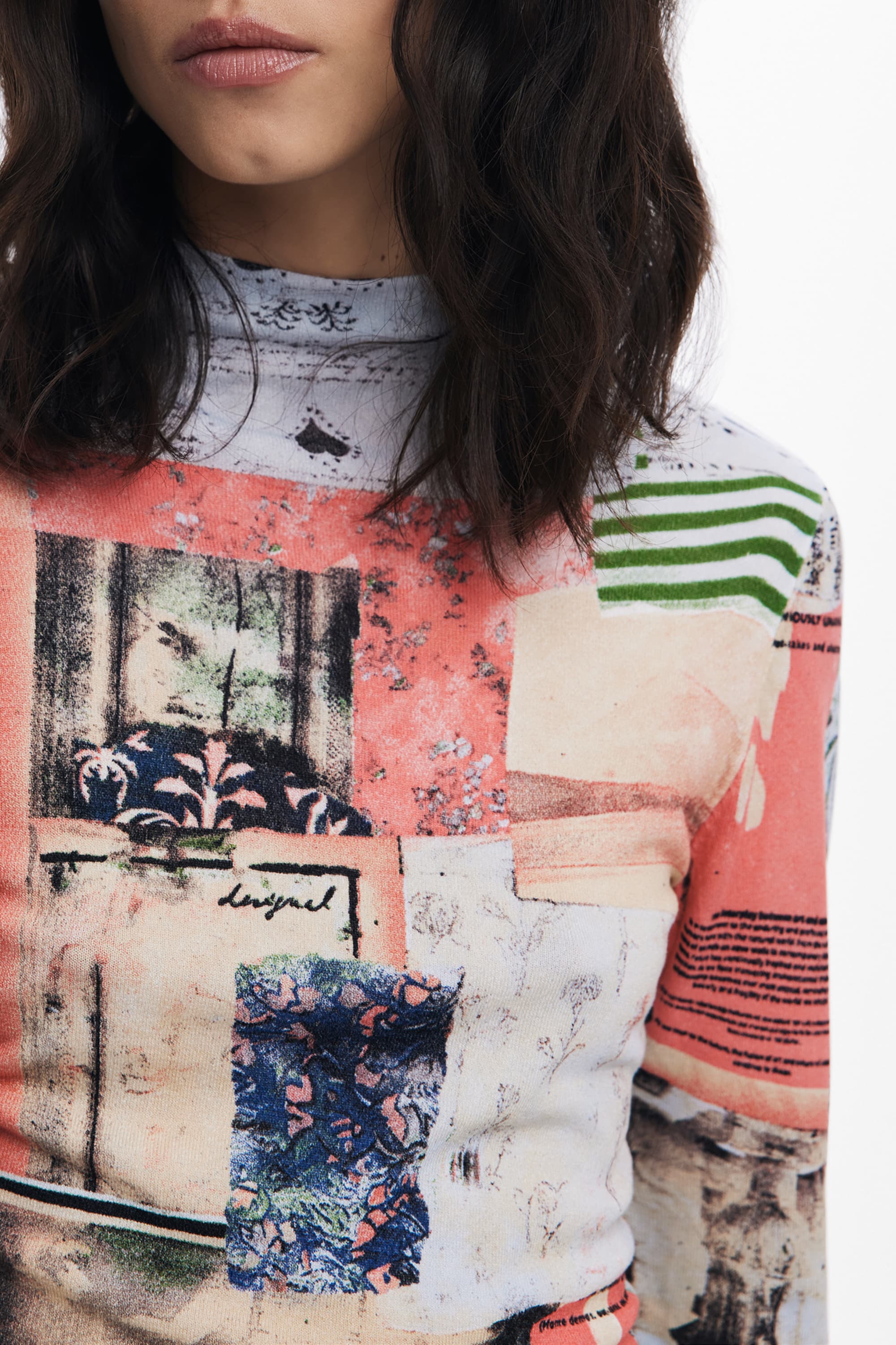 ДАМСКИ РОЗОВ ПУЛОВЕР DESIGUAL - DESIGUAL