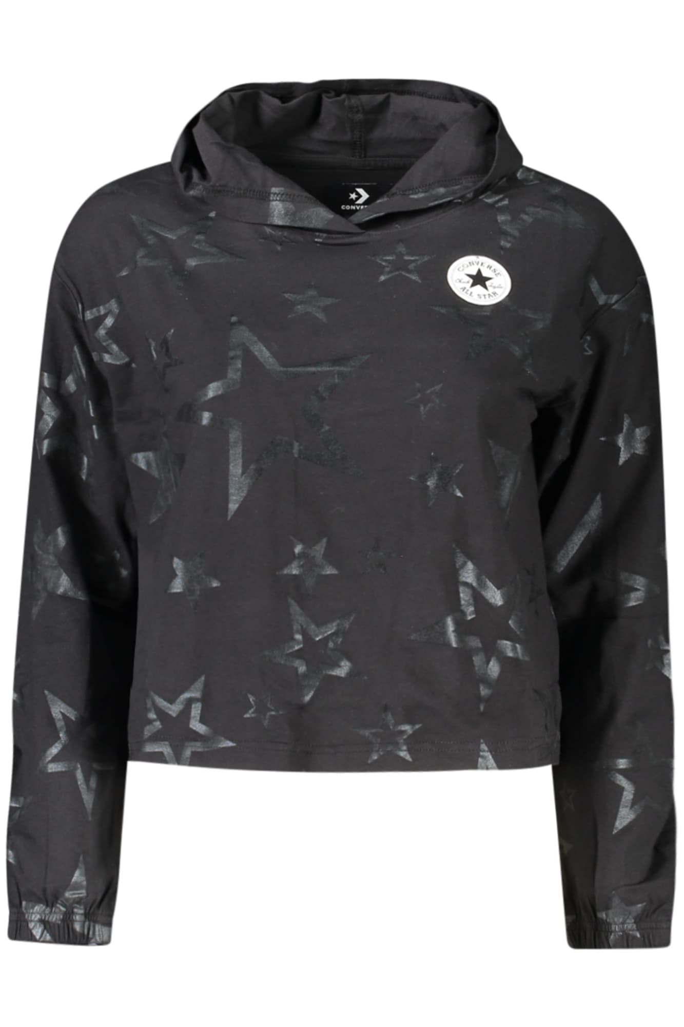 Тениска с дълъг ръкав Converse за момичета, черна - CONVERSE