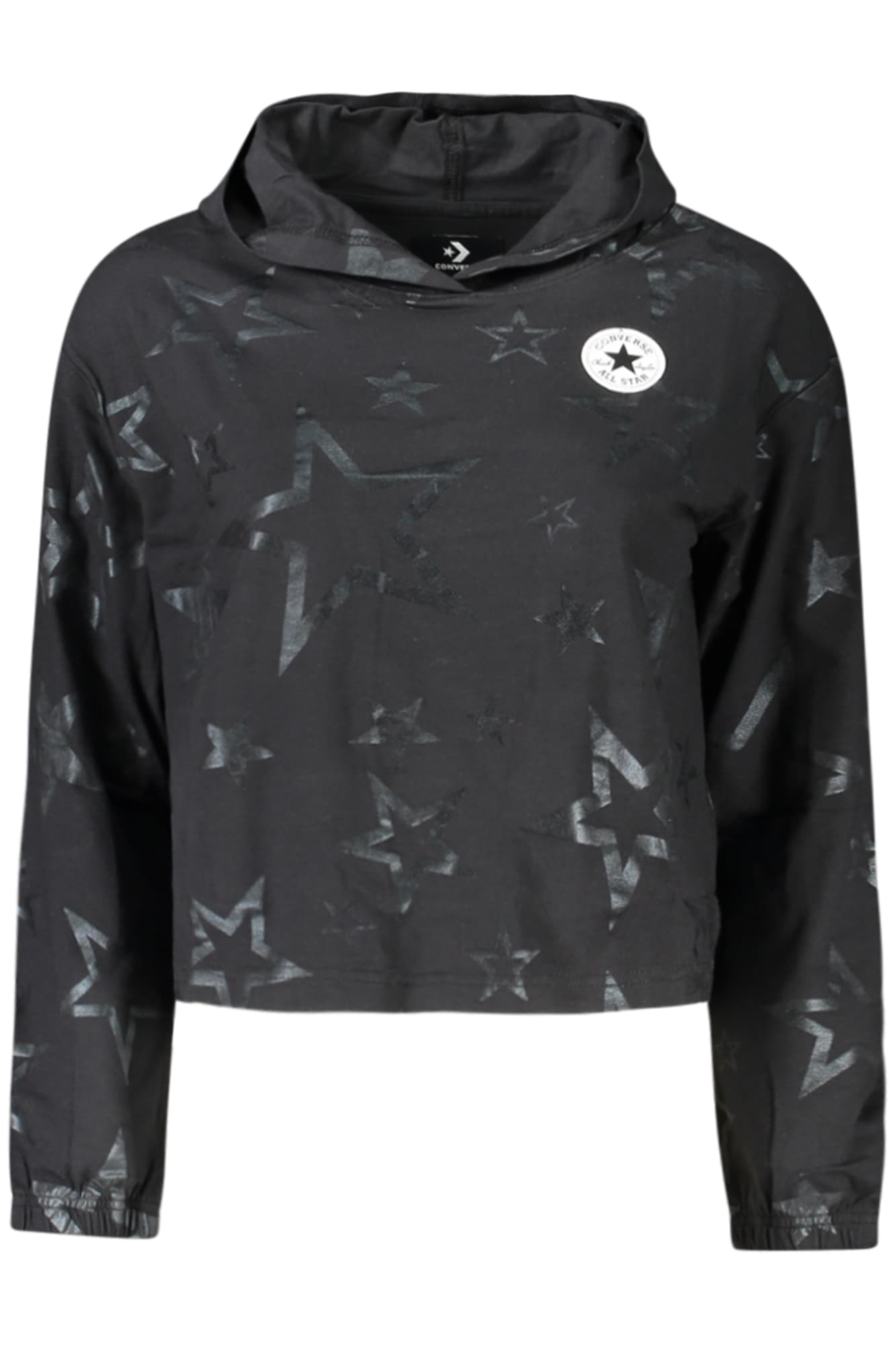 Тениска с дълъг ръкав Converse за момичета, черна - CONVERSE