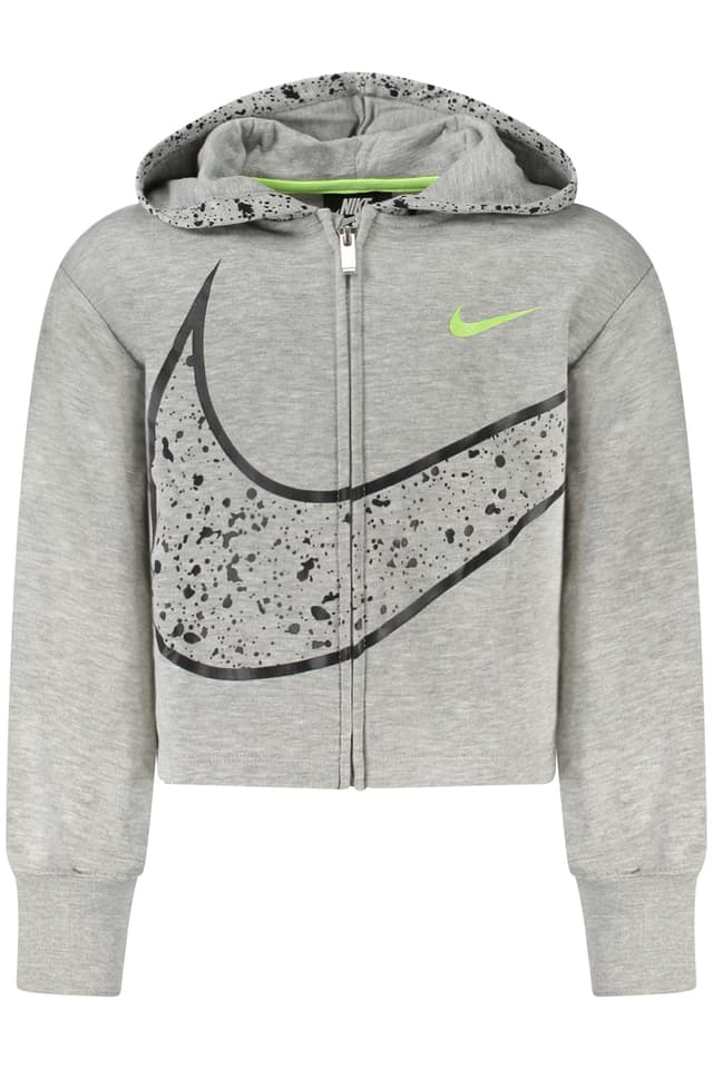 NIKE СУИТШЪРТ С ЦИП ЗА МОМИЧЕТА, СИВ