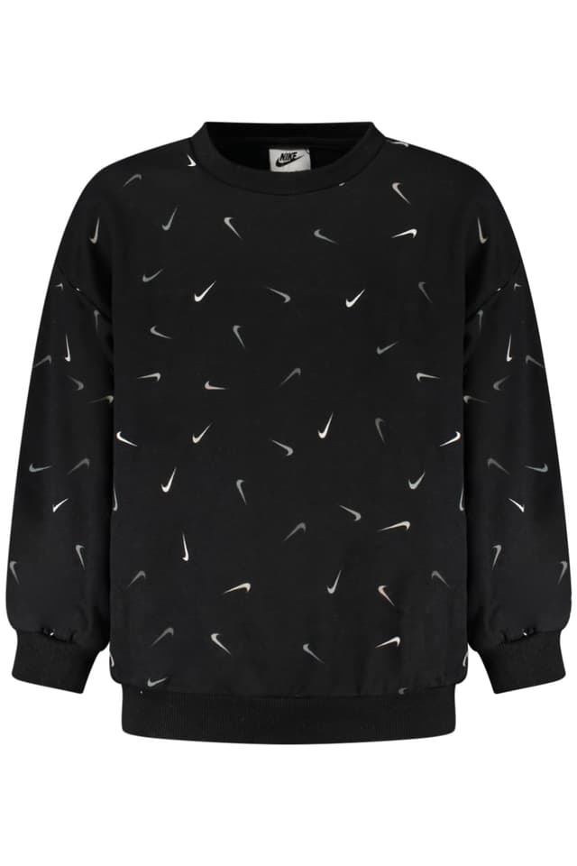 Детски черен суитшърт с цип NIKE