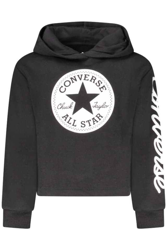 Суичър с цип Converse за момичета, черен