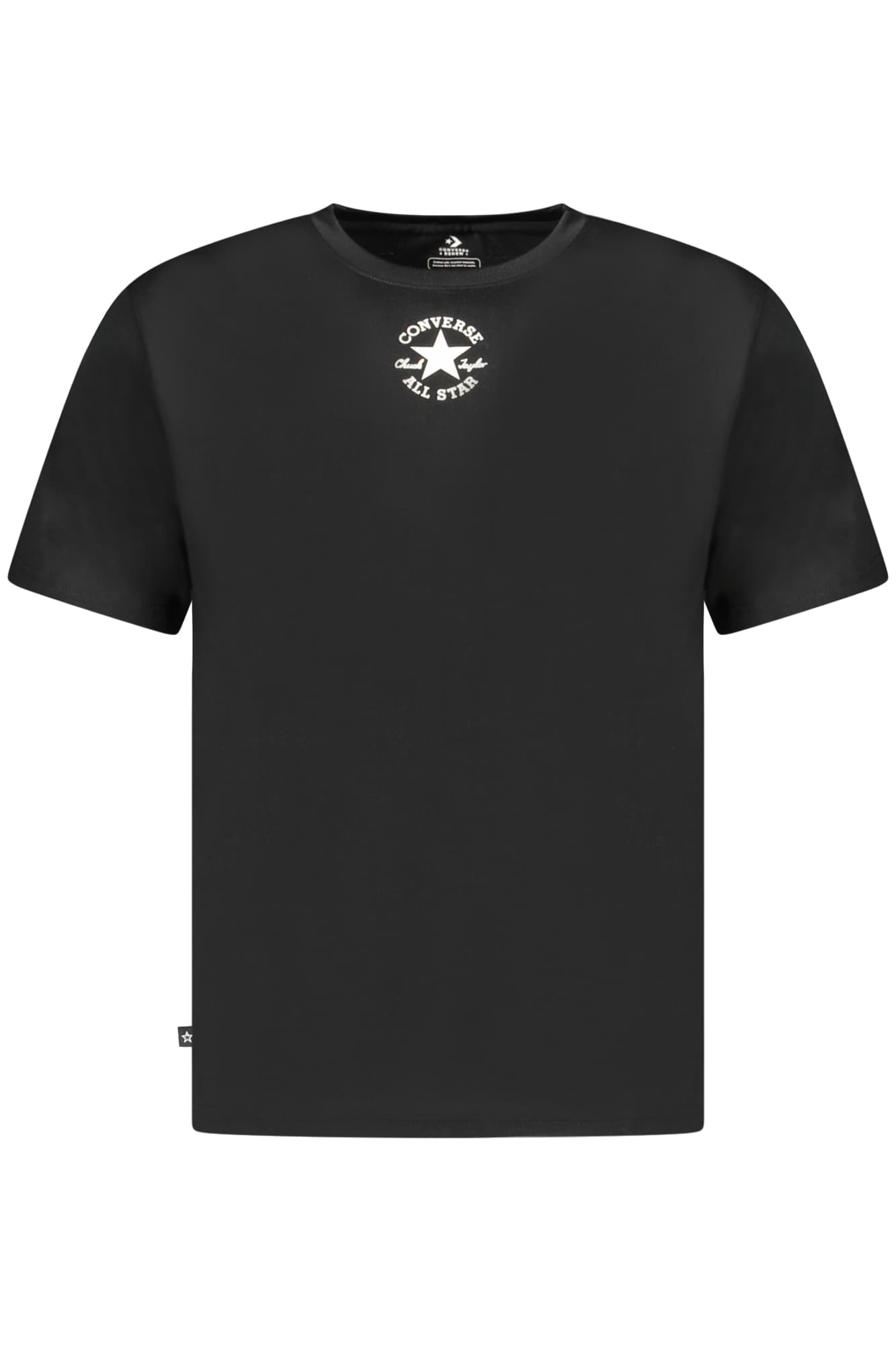Детска тениска с къс ръкав Converse, черна - CONVERSE