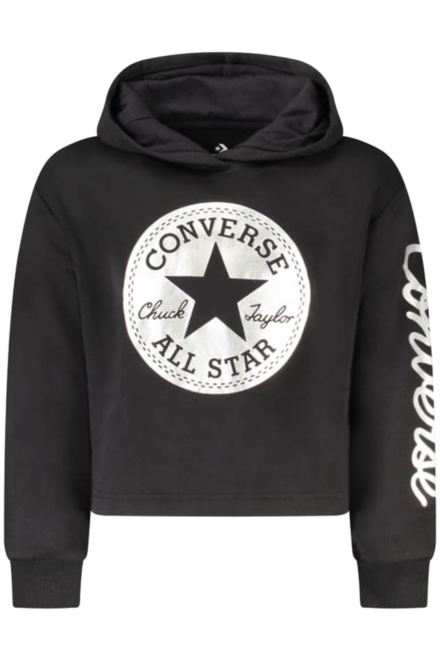 Суичър с цип Converse за момичета, черен