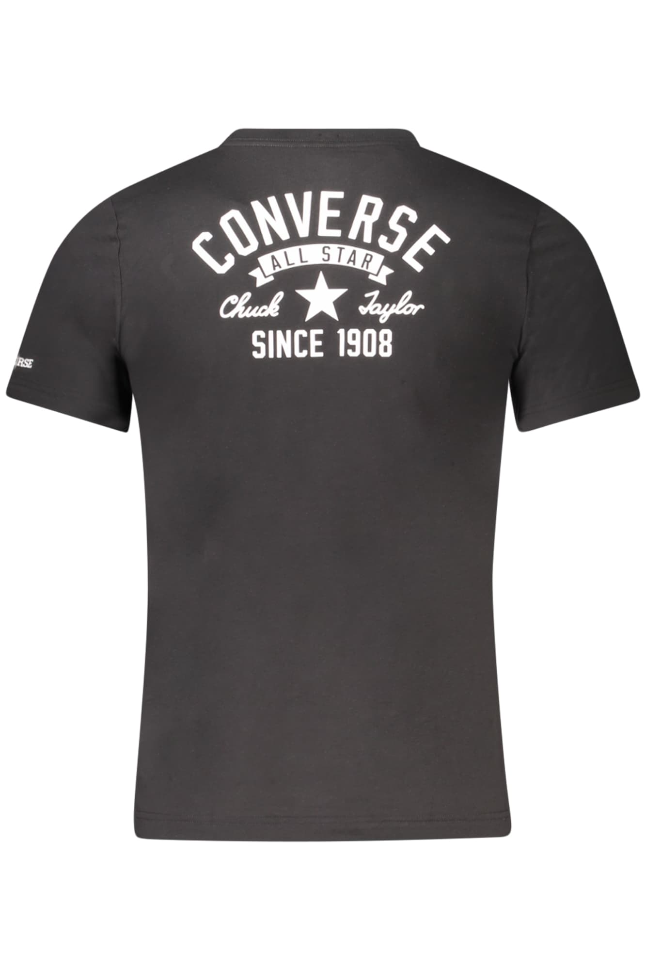 Детска тениска с къс ръкав Converse, черна - CONVERSE