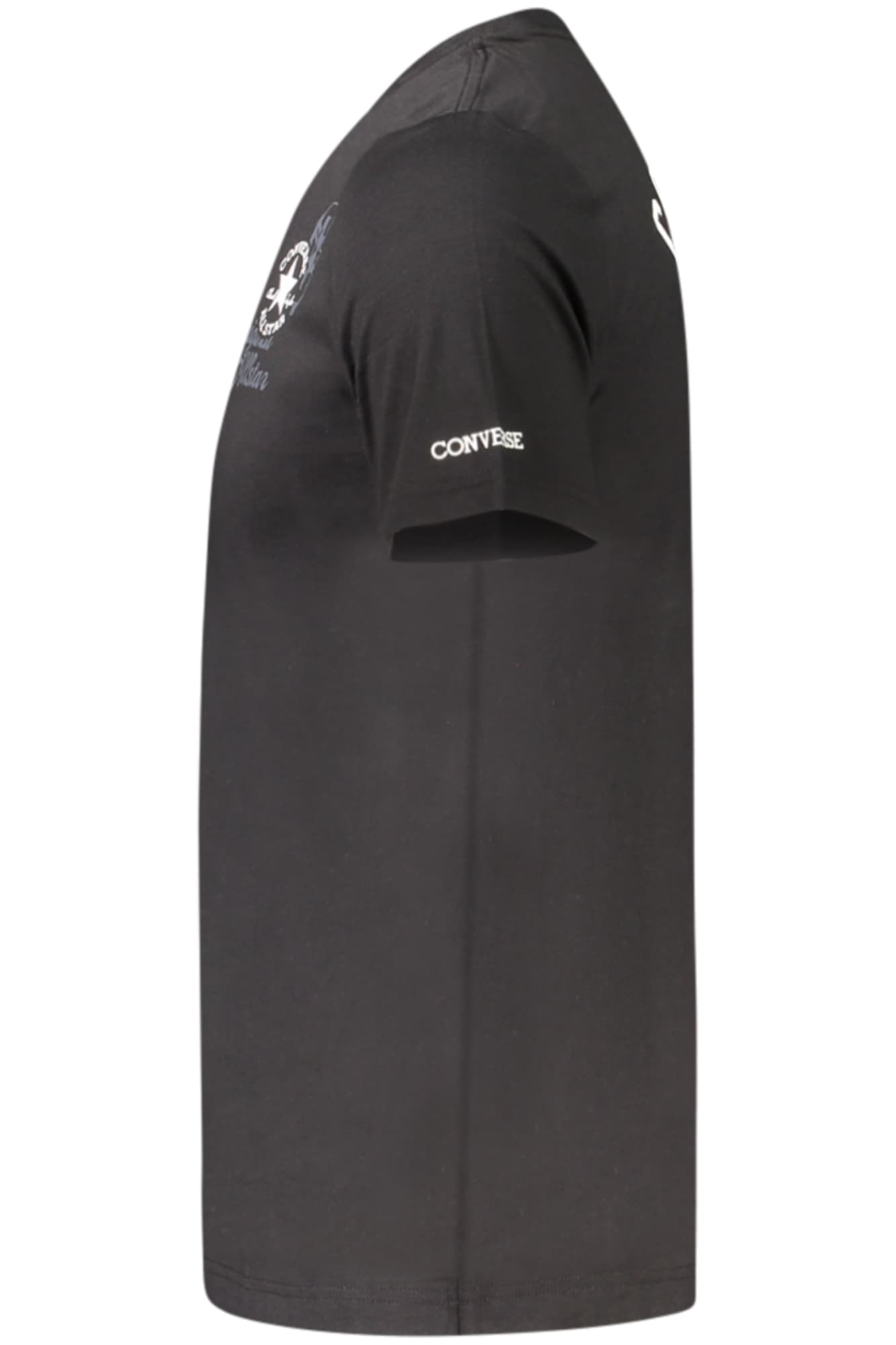 Детска тениска с къс ръкав Converse, черна - CONVERSE