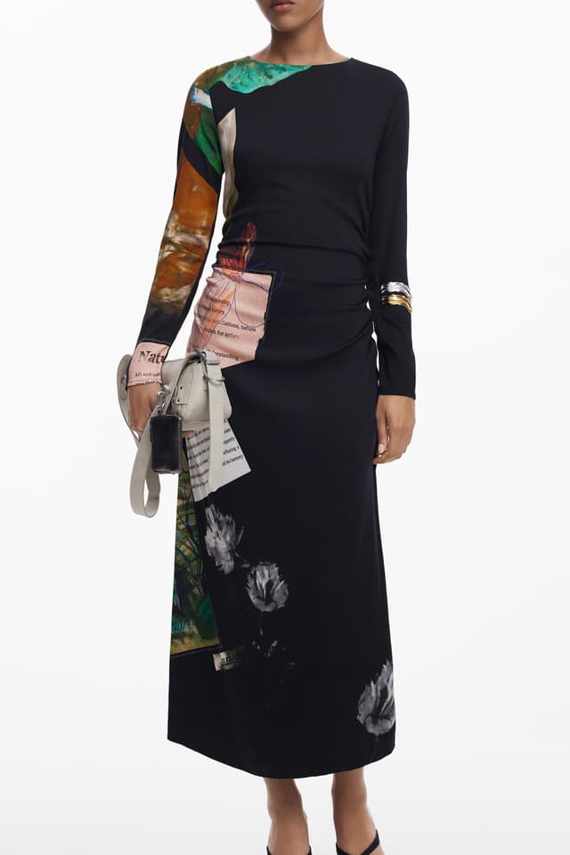 Дълга черна рокля за жени DESIGUAL