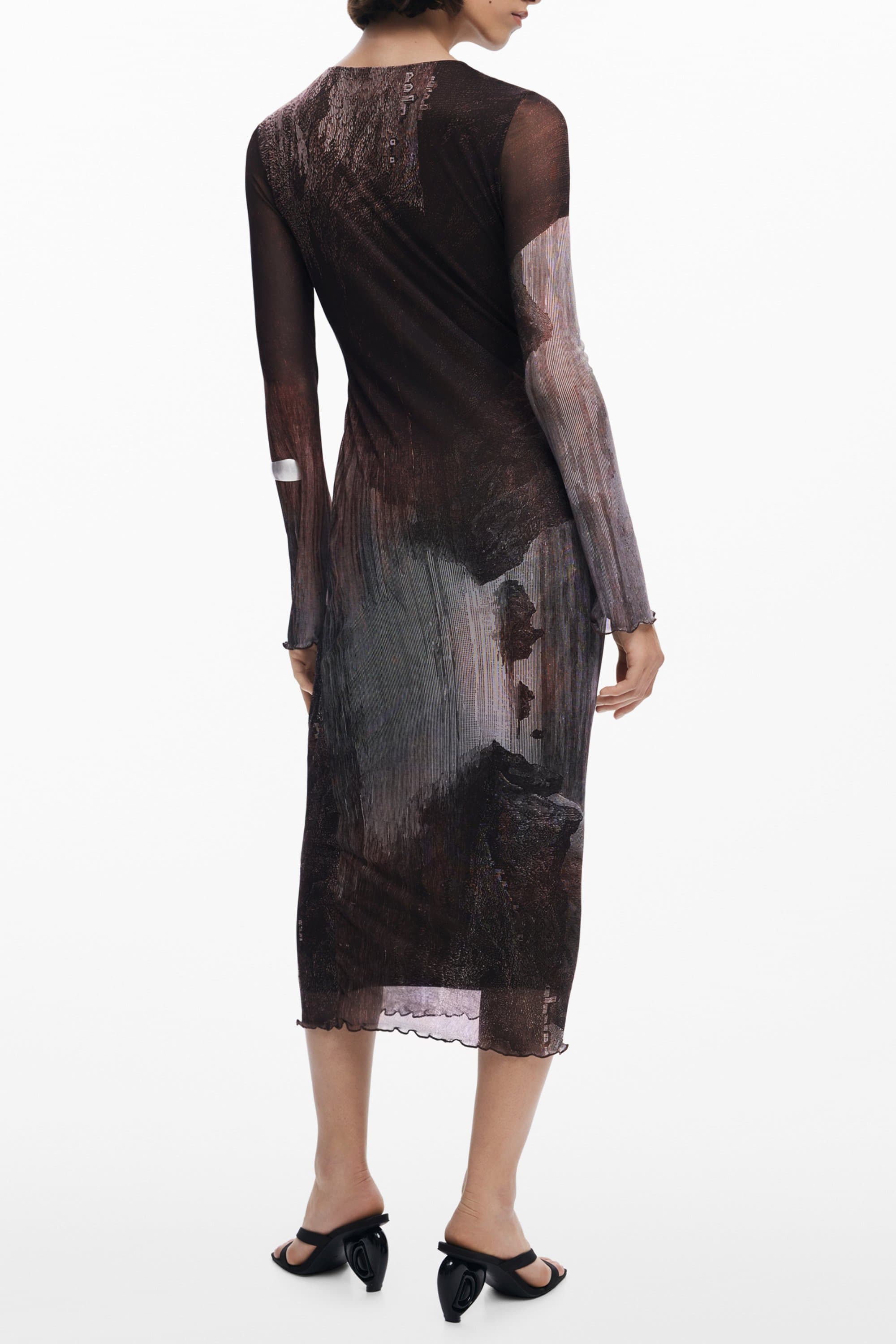 Дълга дамска рокля DESIGUAL в кафяво - DESIGUAL