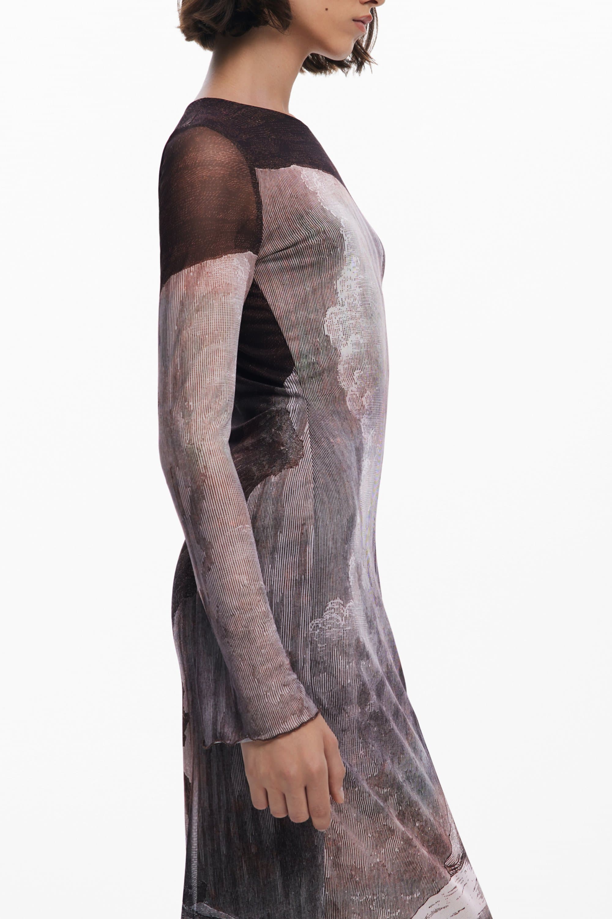 Дълга дамска рокля DESIGUAL в кафяво - DESIGUAL