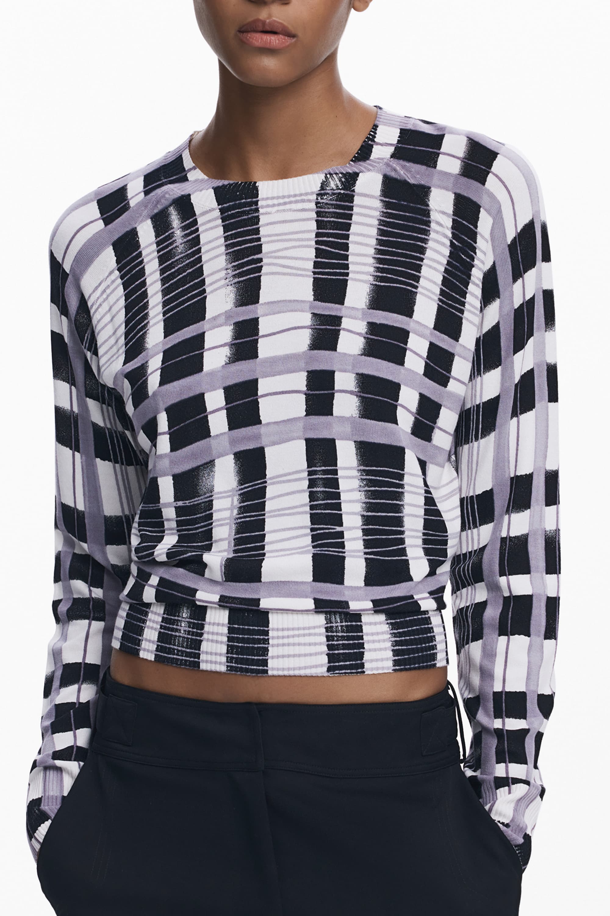 DESIGUAL ДАМСКИ БЯЛ ПУЛОВЕР - DESIGUAL