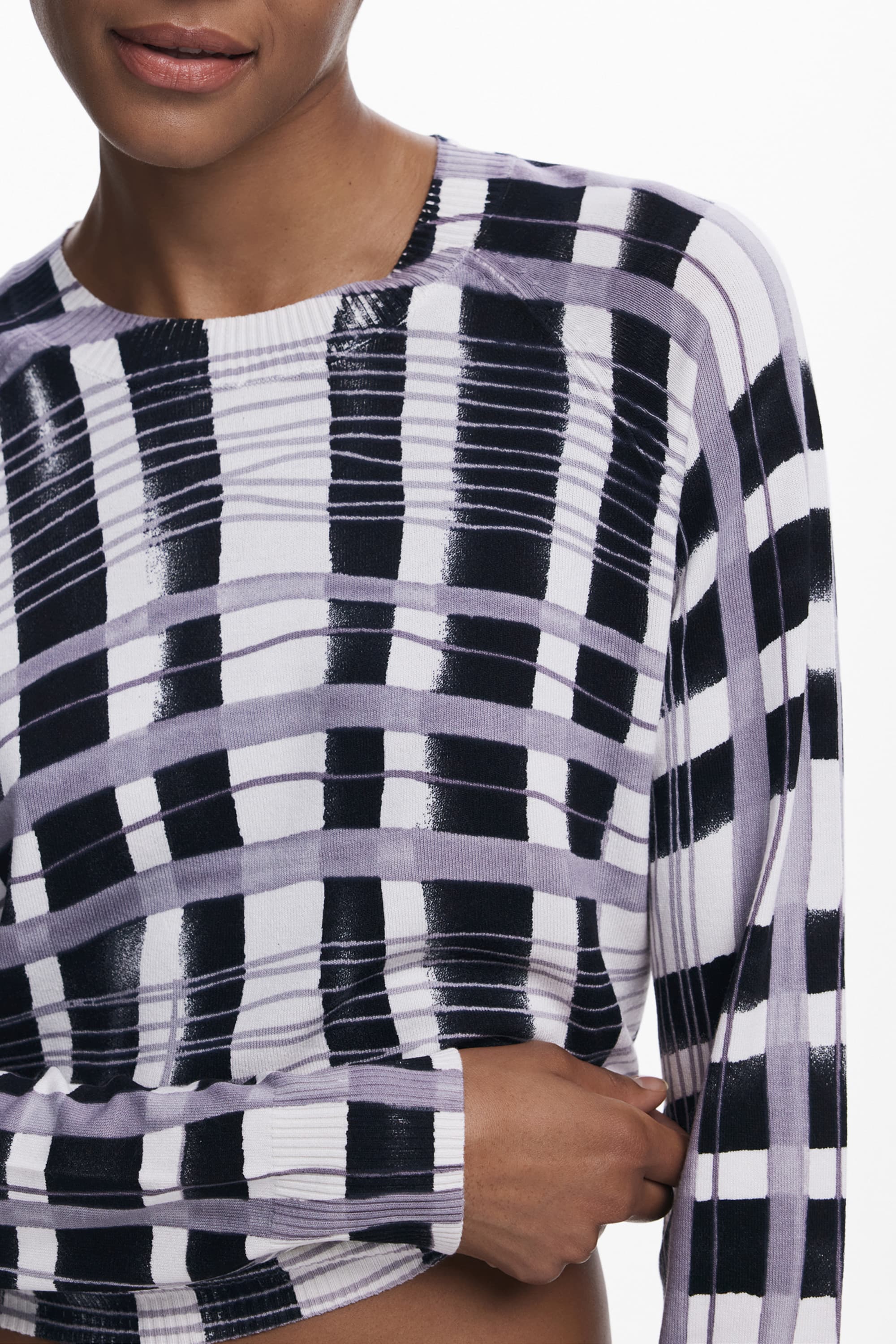 DESIGUAL ДАМСКИ БЯЛ ПУЛОВЕР - DESIGUAL