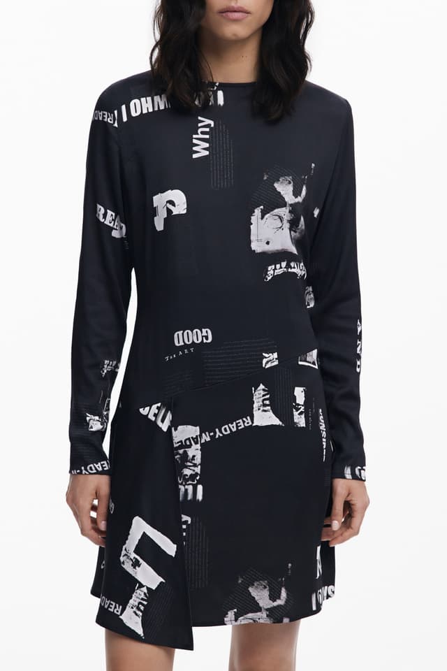 Къса черна рокля за жени DESIGUAL