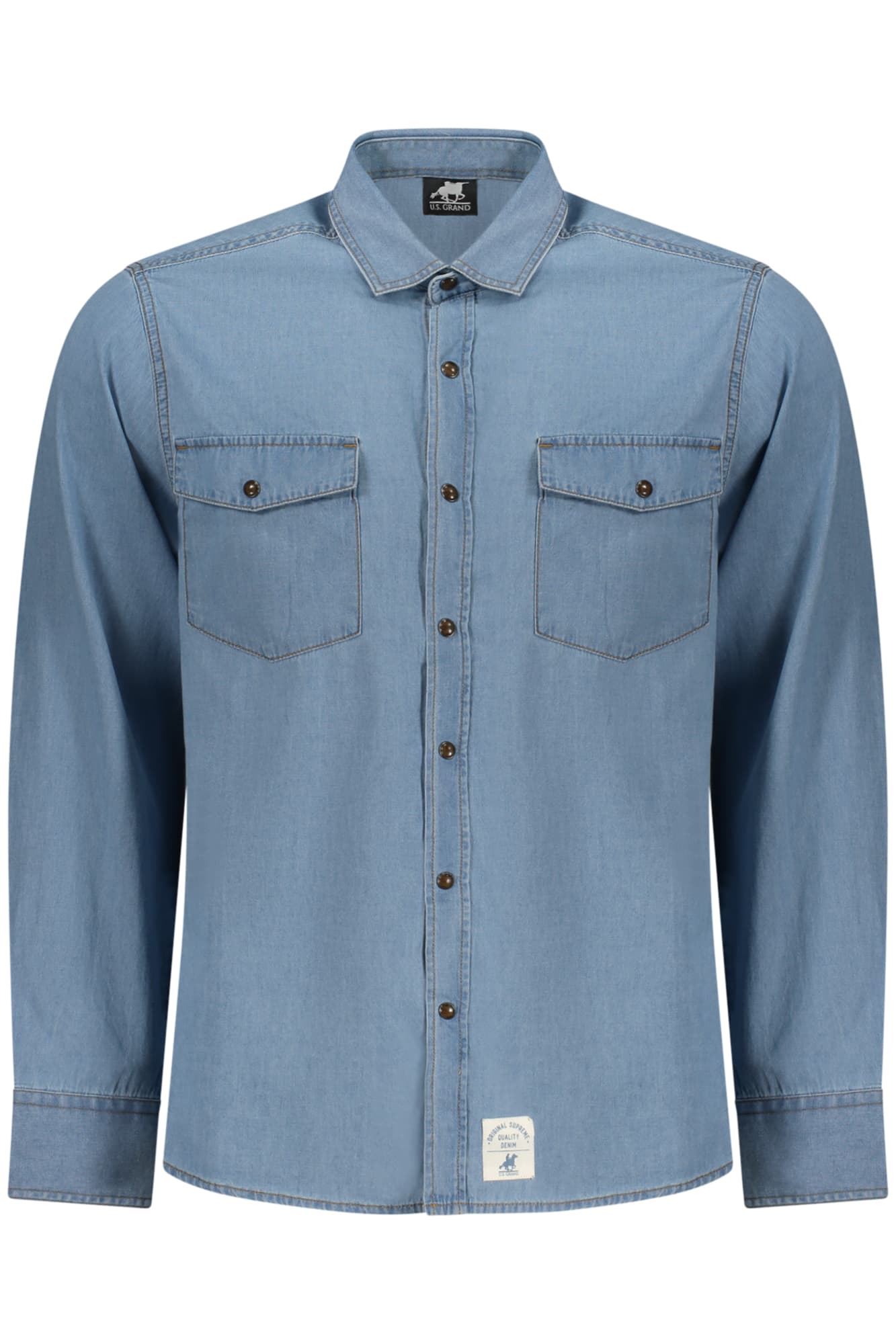 МЪЖКА РИЗА С ДЪЛЪГ РЪКАВ US GRAND, СИНЯ - U.S. GRAND