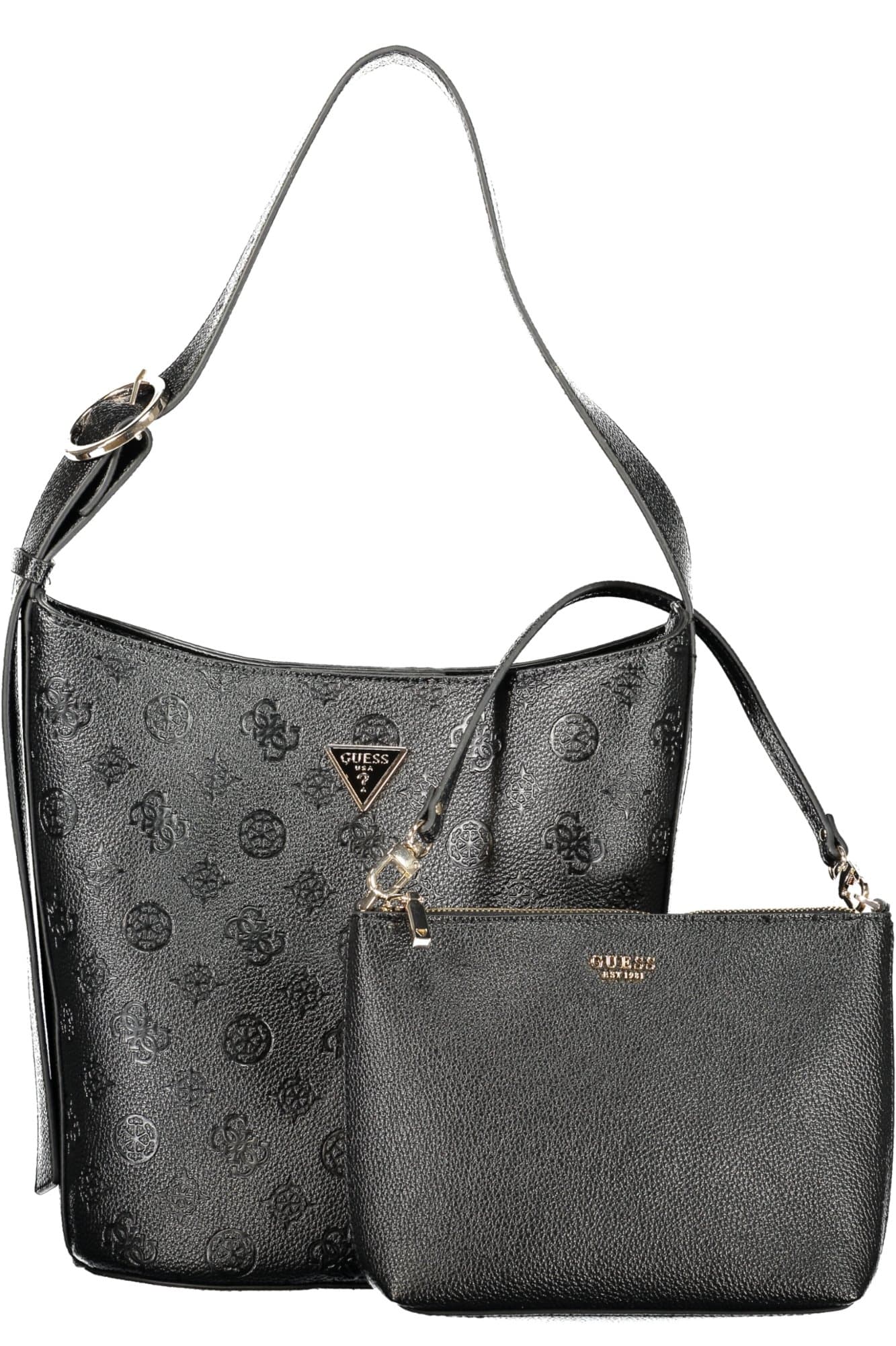 Чанта GUESS JEANS за жени, черна - GUESS JEANS