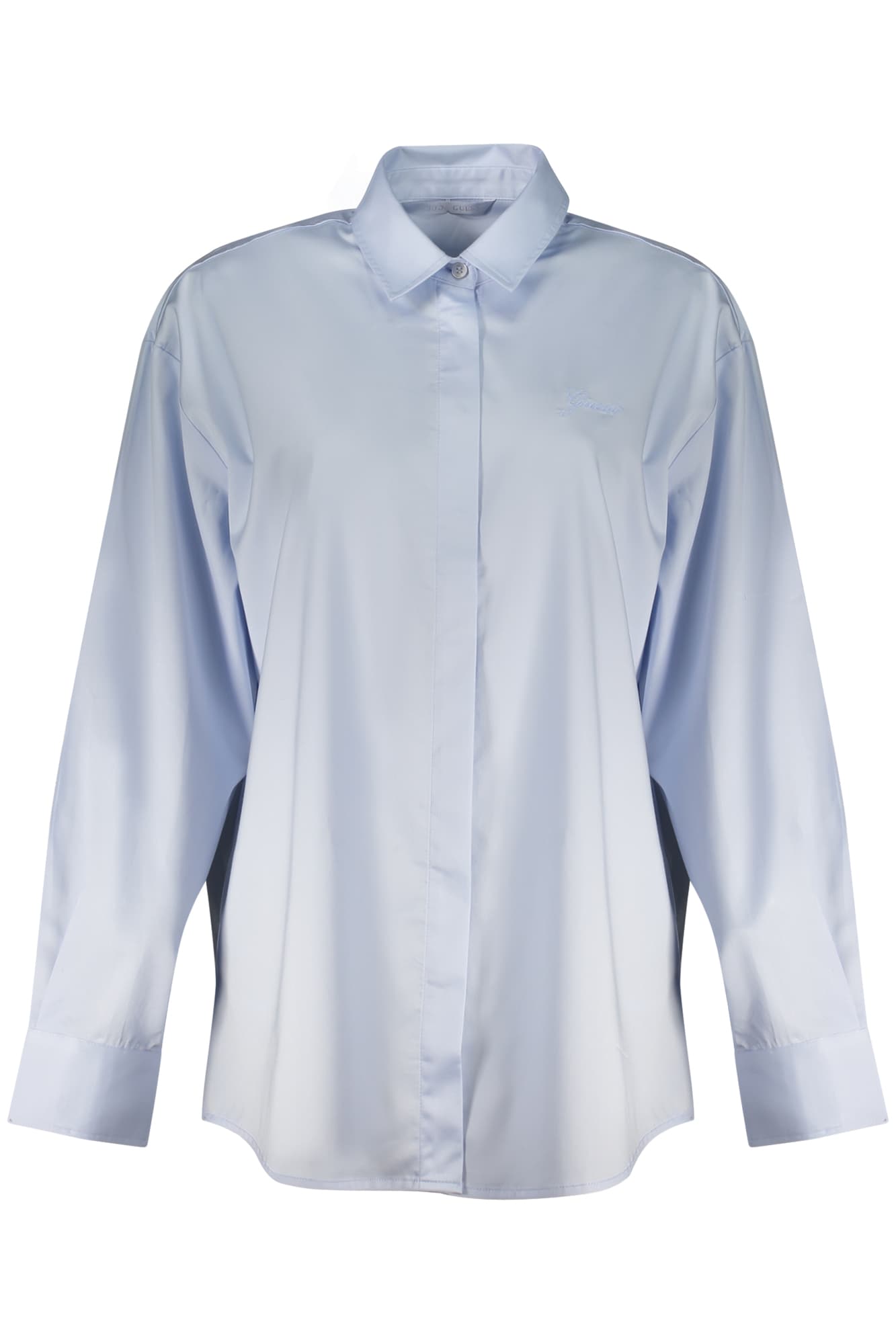 ДАМСКА РИЗА С ДЪЛЪГ РЪКАВ GUESS JEANS, СИНЯ - GUESS JEANS