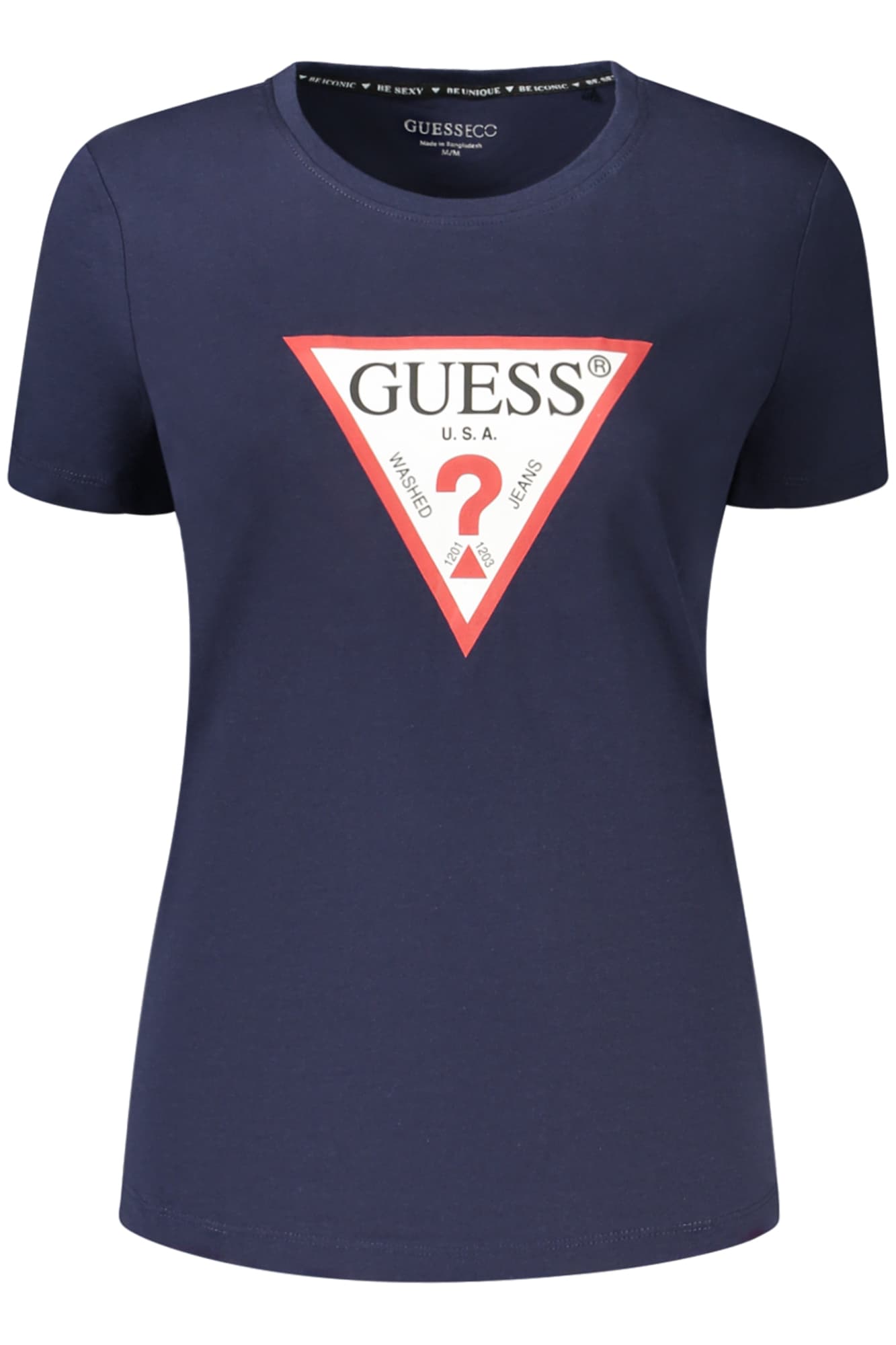 ДАМСКА ТЕНИСКА С КЪС РЪКАВ GUESS JEANS, СИНЯ - GUESS JEANS