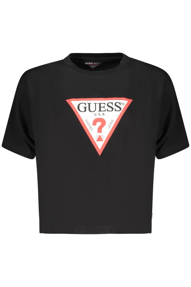 Дамска тениска с къс ръкав GUESS JEANS, черна