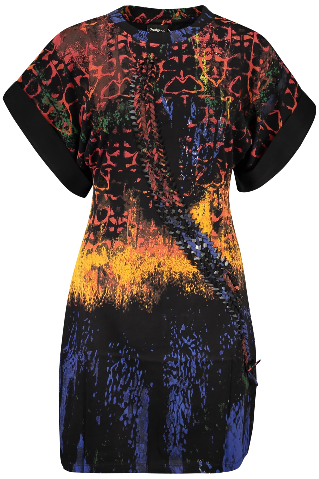 Къса рокля DESIGUAL за жени в черно - DESIGUAL