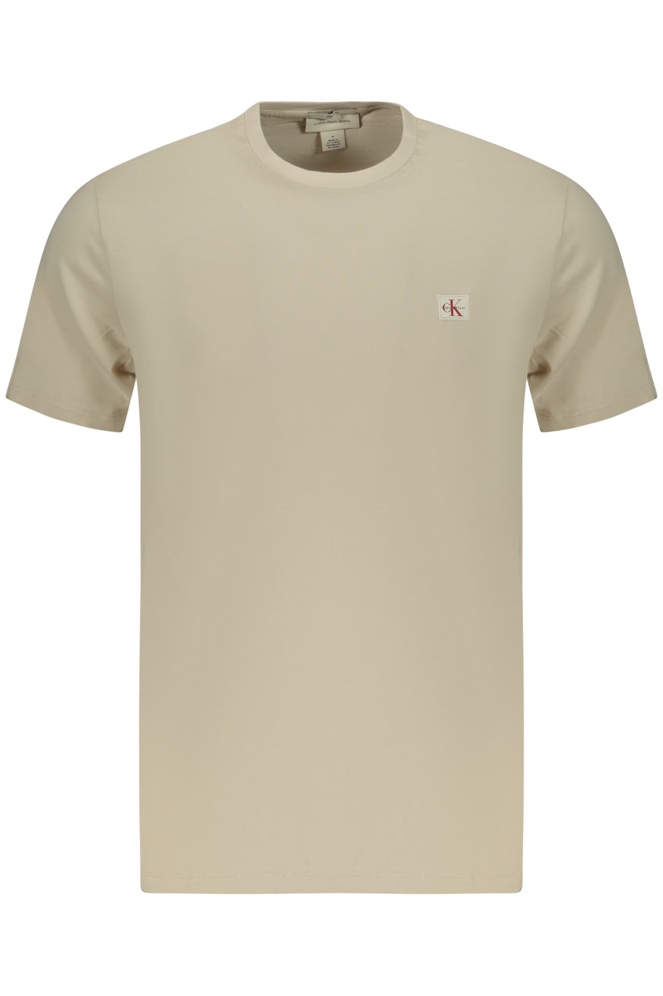 МЪЖКА ТЕНИСКА С КЪС РЪКАВ CALVIN KLEIN, БЕЖОВА - CALVIN KLEIN