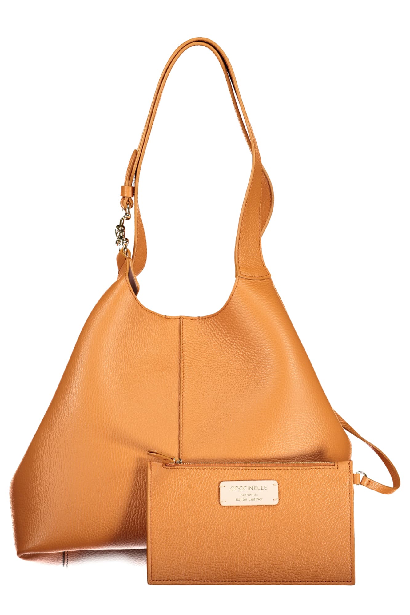 ДАМСКА ЧАНТА COCCINELLE В ОРАНЖЕВ СЪС СИНЬО - COCCINELLE