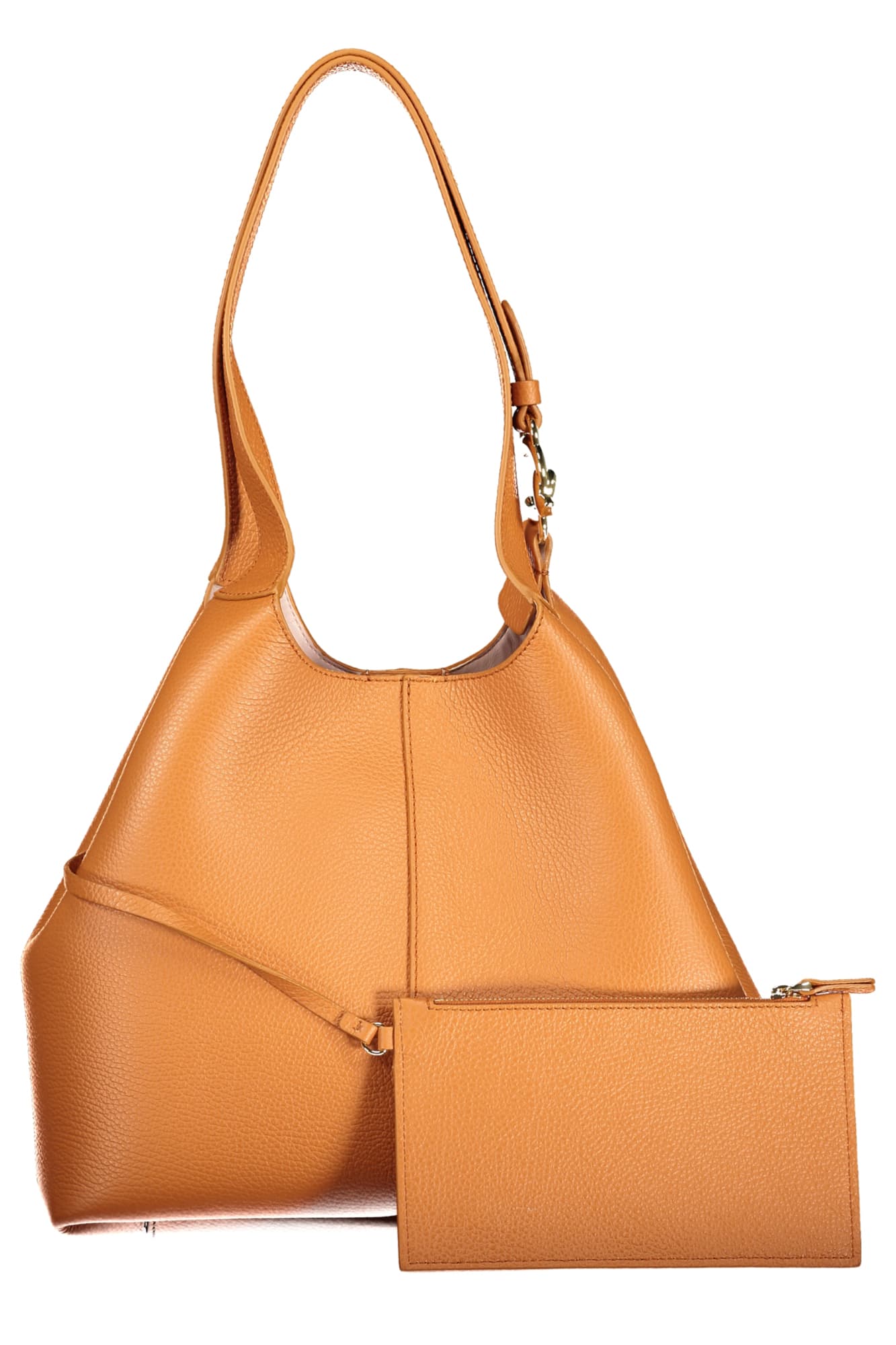 ДАМСКА ЧАНТА COCCINELLE В ОРАНЖЕВ СЪС СИНЬО - COCCINELLE