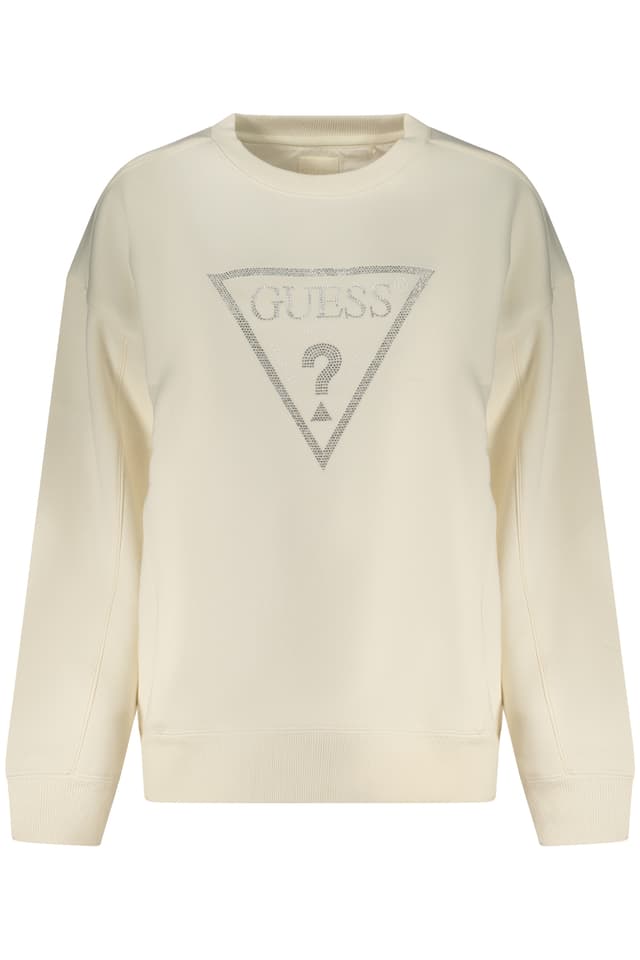 Дамски бял суитшърт с цип GUESS JEANS