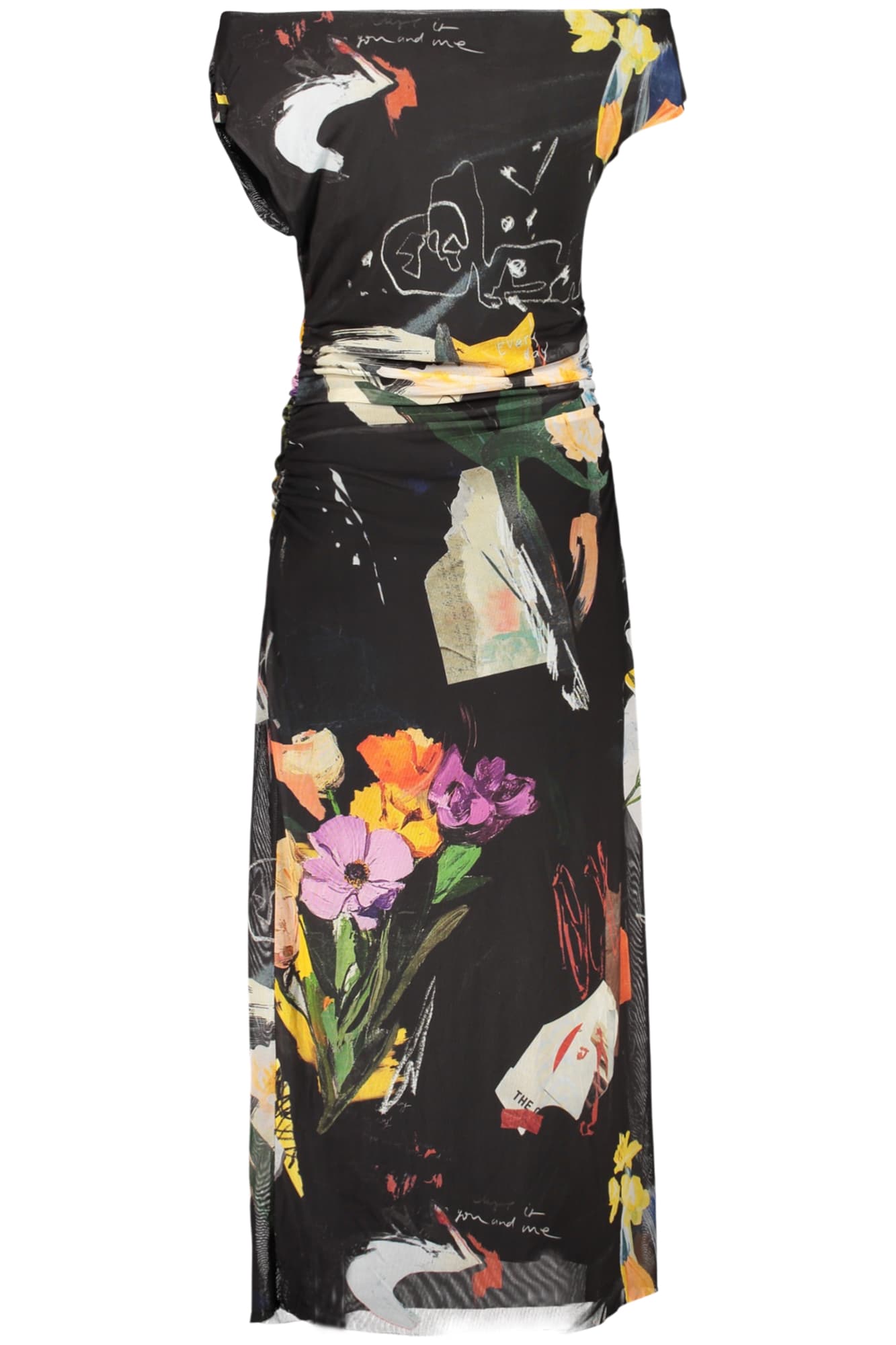 Дълга черна рокля за жени DESIGUAL - DESIGUAL