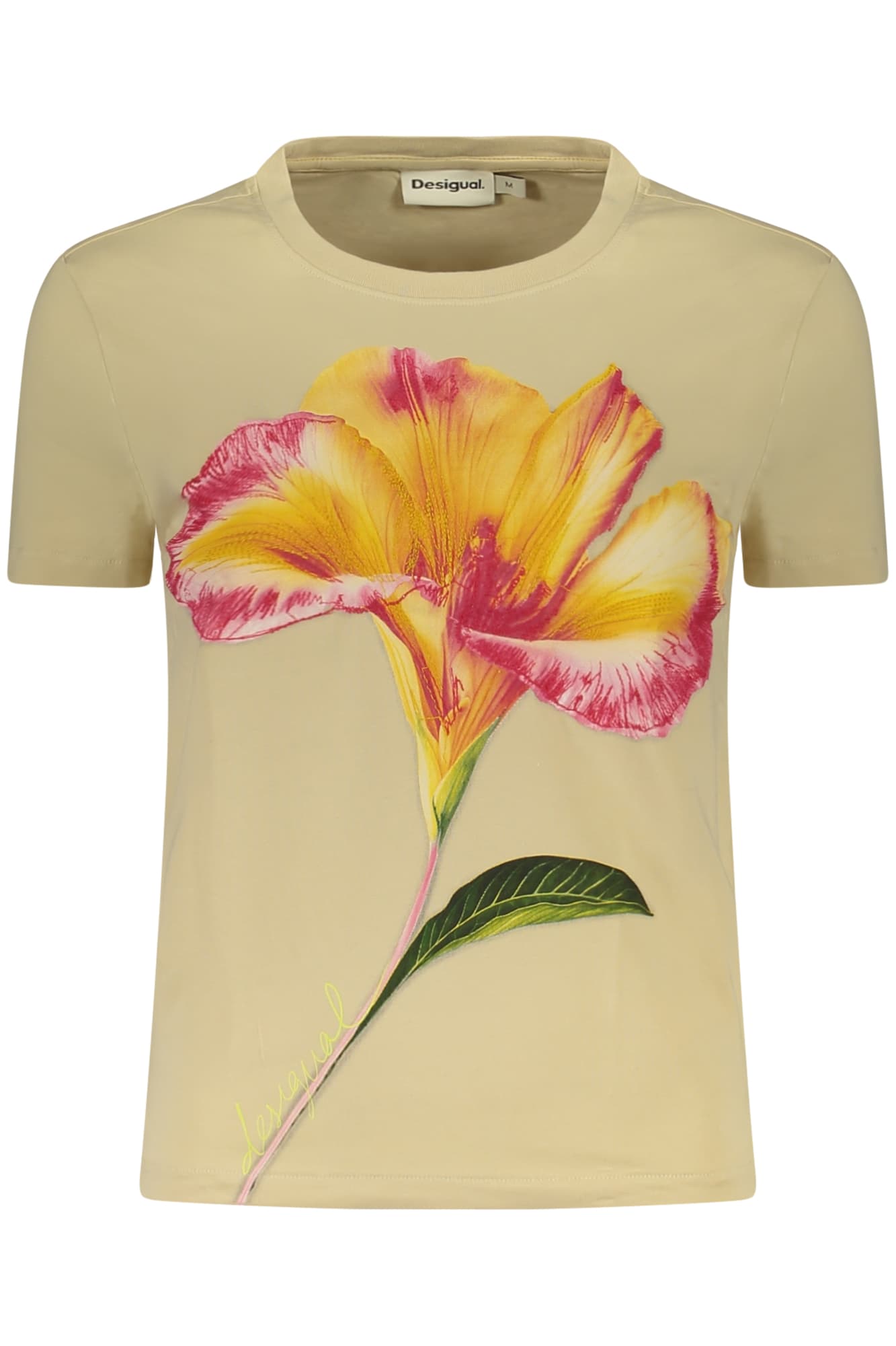 DESIGUAL ДАМСКА ТЕНИСКА С КЪС РЪКАВ, БЕЖОВА - DESIGUAL