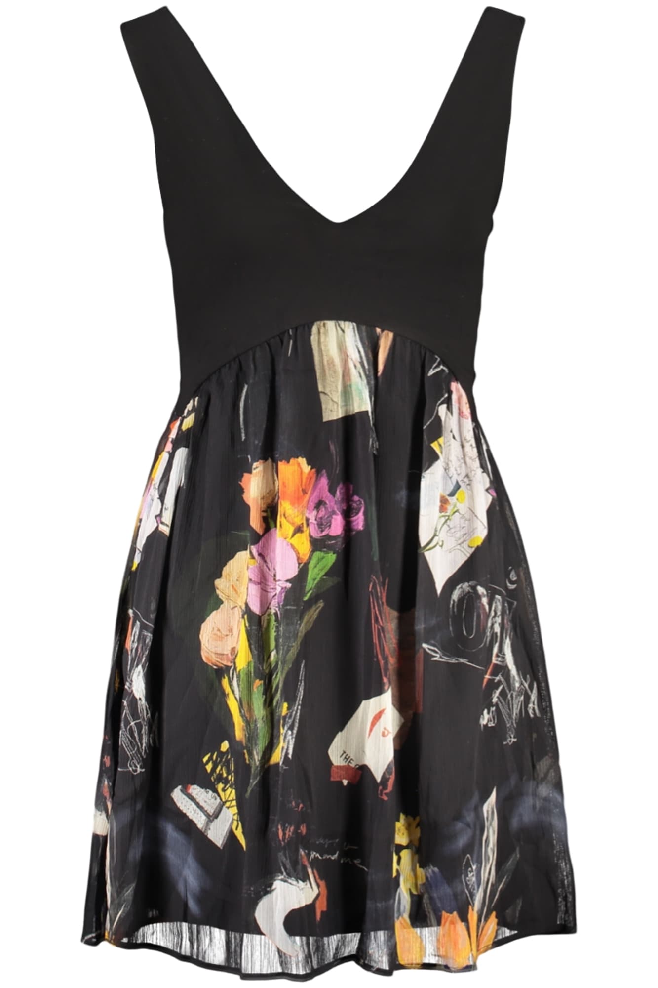 Къса рокля DESIGUAL за жени в черно - DESIGUAL