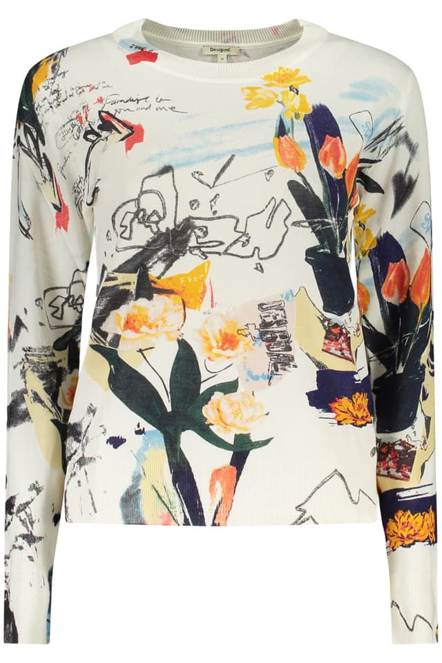 DESIGUAL ДАМСКИ БЯЛ ПУЛОВЕР