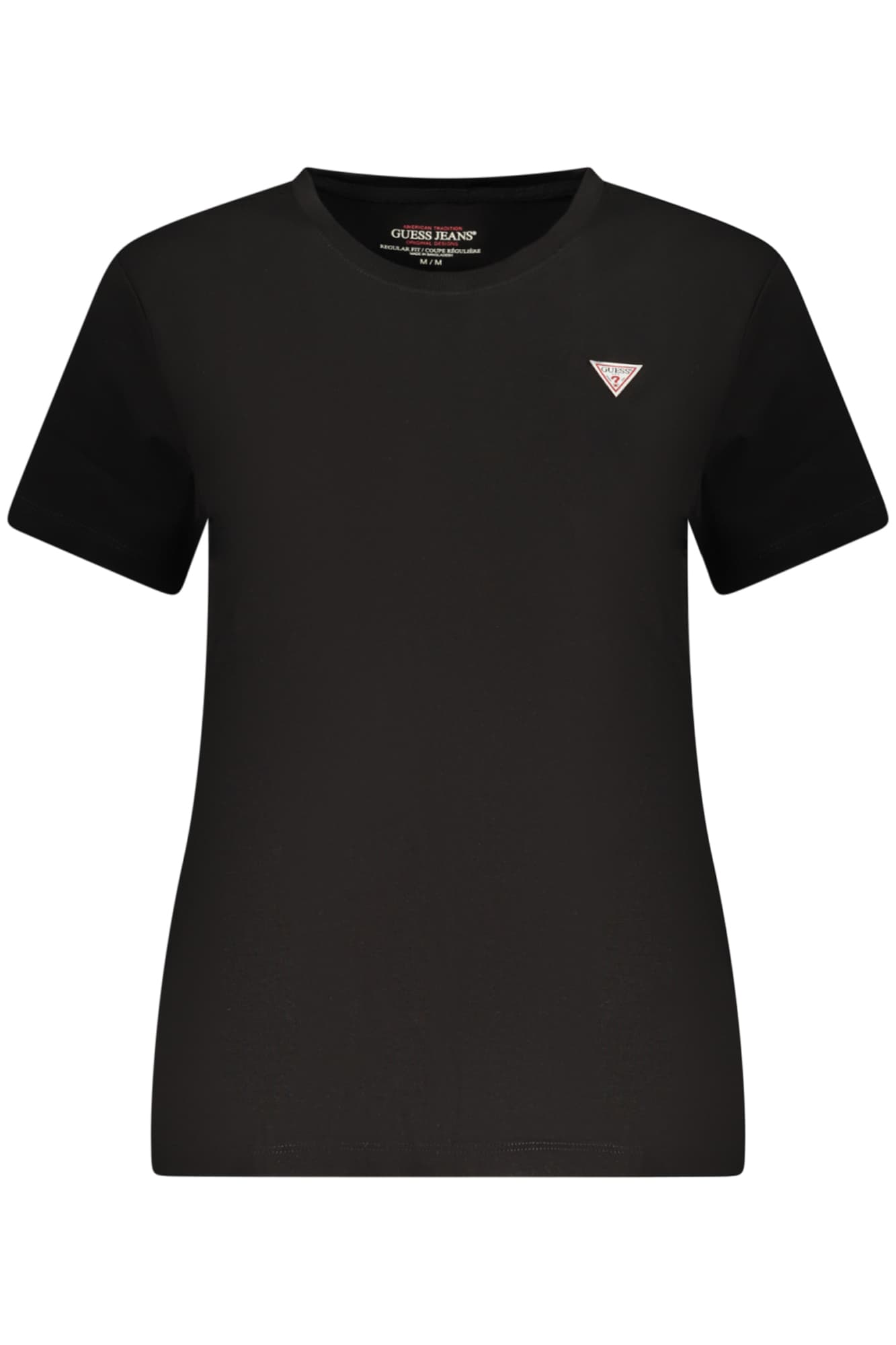 Дамска тениска с къс ръкав GUESS JEANS, черна - GUESS JEANS