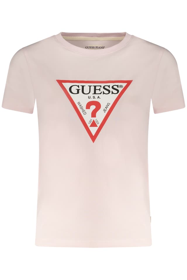 Дамска тениска с къс ръкав GUESS JEANS, розова