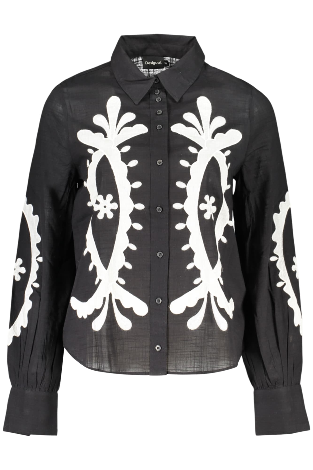 DESIGUAL ДАМСКА РИЗА С ДЪЛЪГ РЪКАВ, ЧЕРНА - DESIGUAL