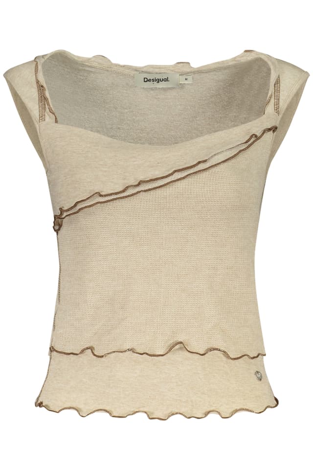 Дамски бежов потник DESIGUAL