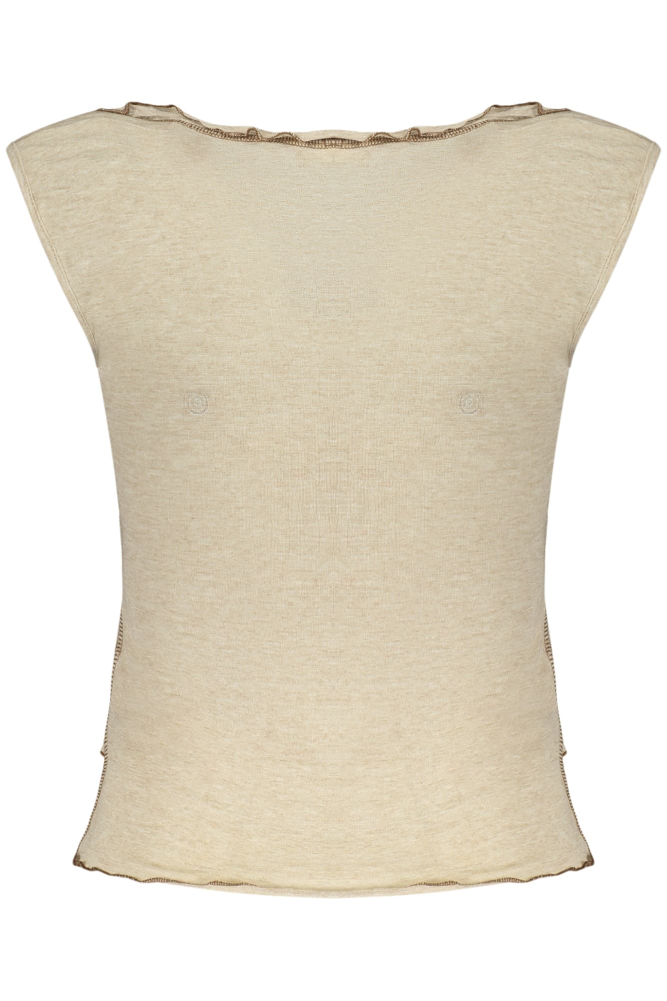 Дамски бежов потник DESIGUAL - DESIGUAL