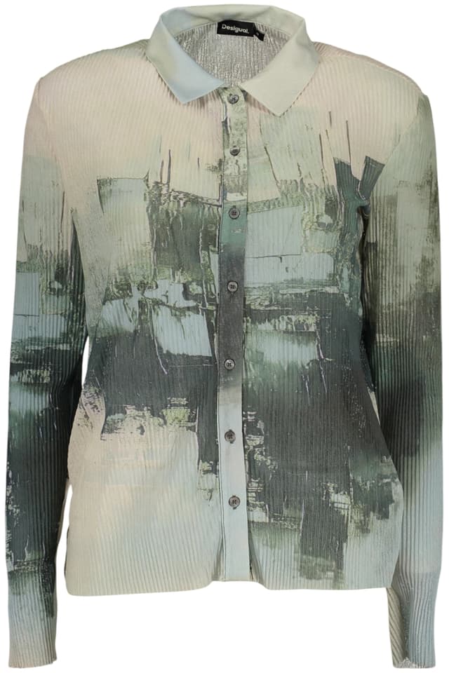ДАМСКА РИЗА С ДЪЛЪГ РЪКАВ DESIGUAL, ЗЕЛЕНА