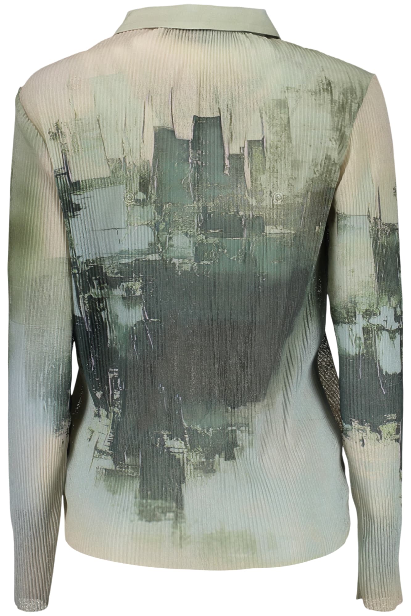 ДАМСКА РИЗА С ДЪЛЪГ РЪКАВ DESIGUAL, ЗЕЛЕНА - DESIGUAL