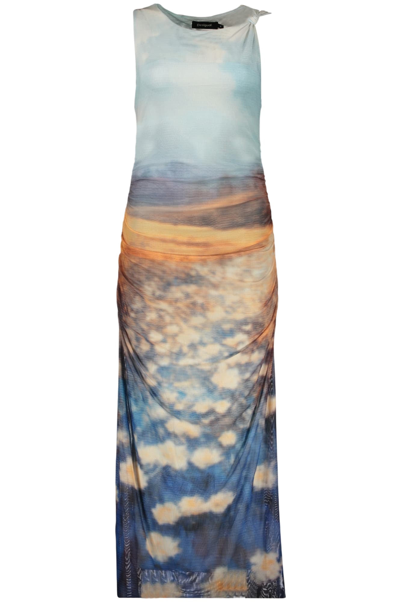 Дълга дамска рокля DESIGUAL, синя - DESIGUAL