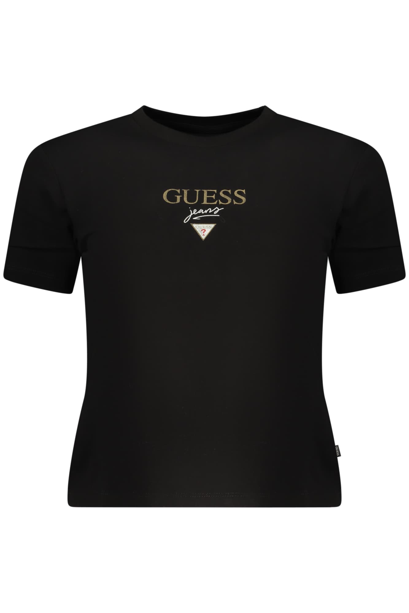 Дамска тениска с къс ръкав GUESS JEANS, черна - GUESS JEANS