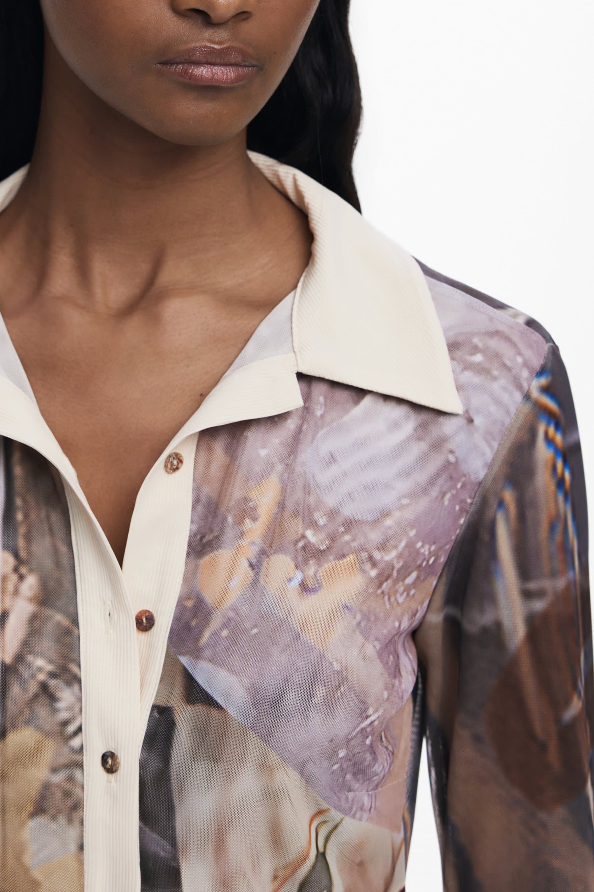 DESIGUAL ДАМСКА РИЗА С ДЪЛЪГ РЪКАВ, БЕЖОВА - DESIGUAL