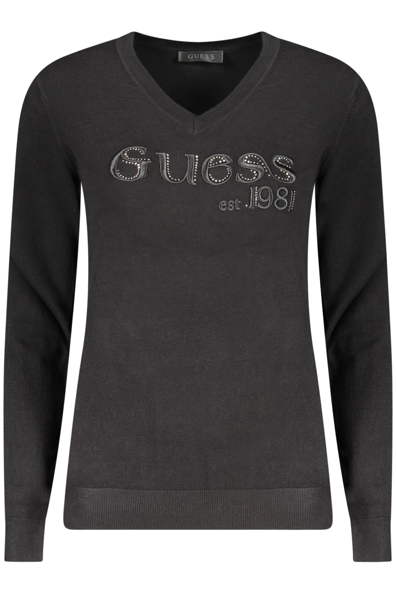 Дамски черен пуловер GUESS JEANS - GUESS JEANS