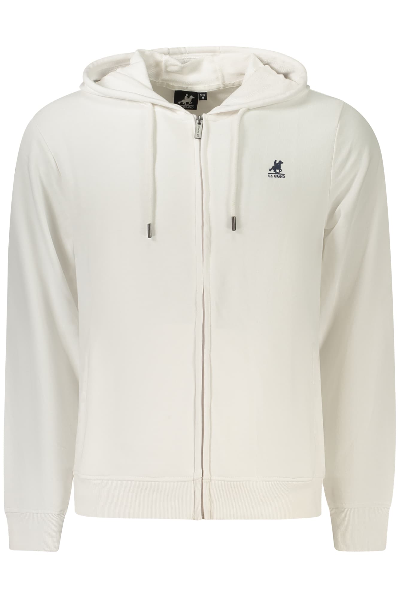 Мъжки бял суитшърт с цип US GRAND - U.S. GRAND