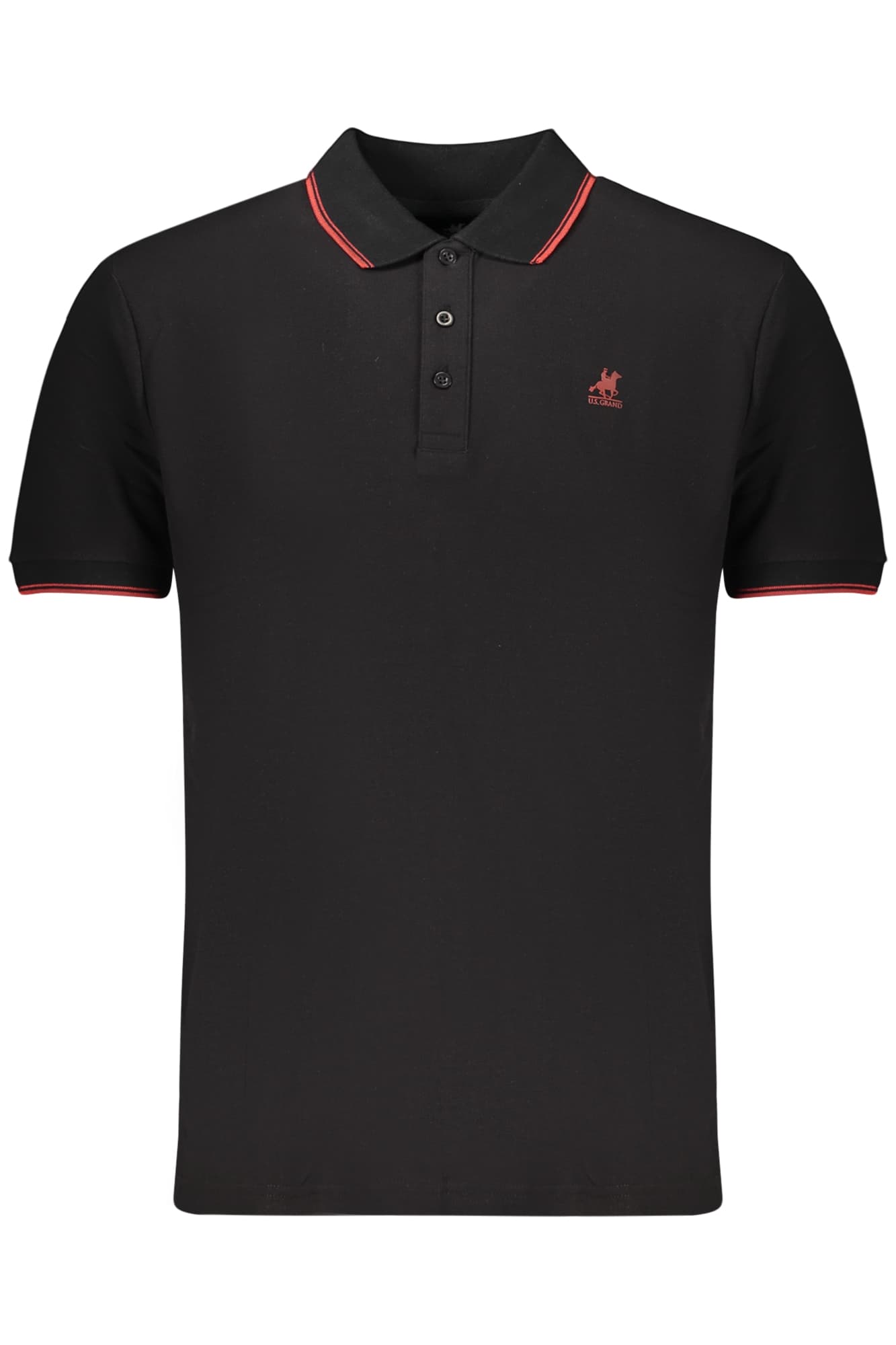 Мъжка тениска US GRAND POLO с къс ръкав, черна - U.S. GRAND
