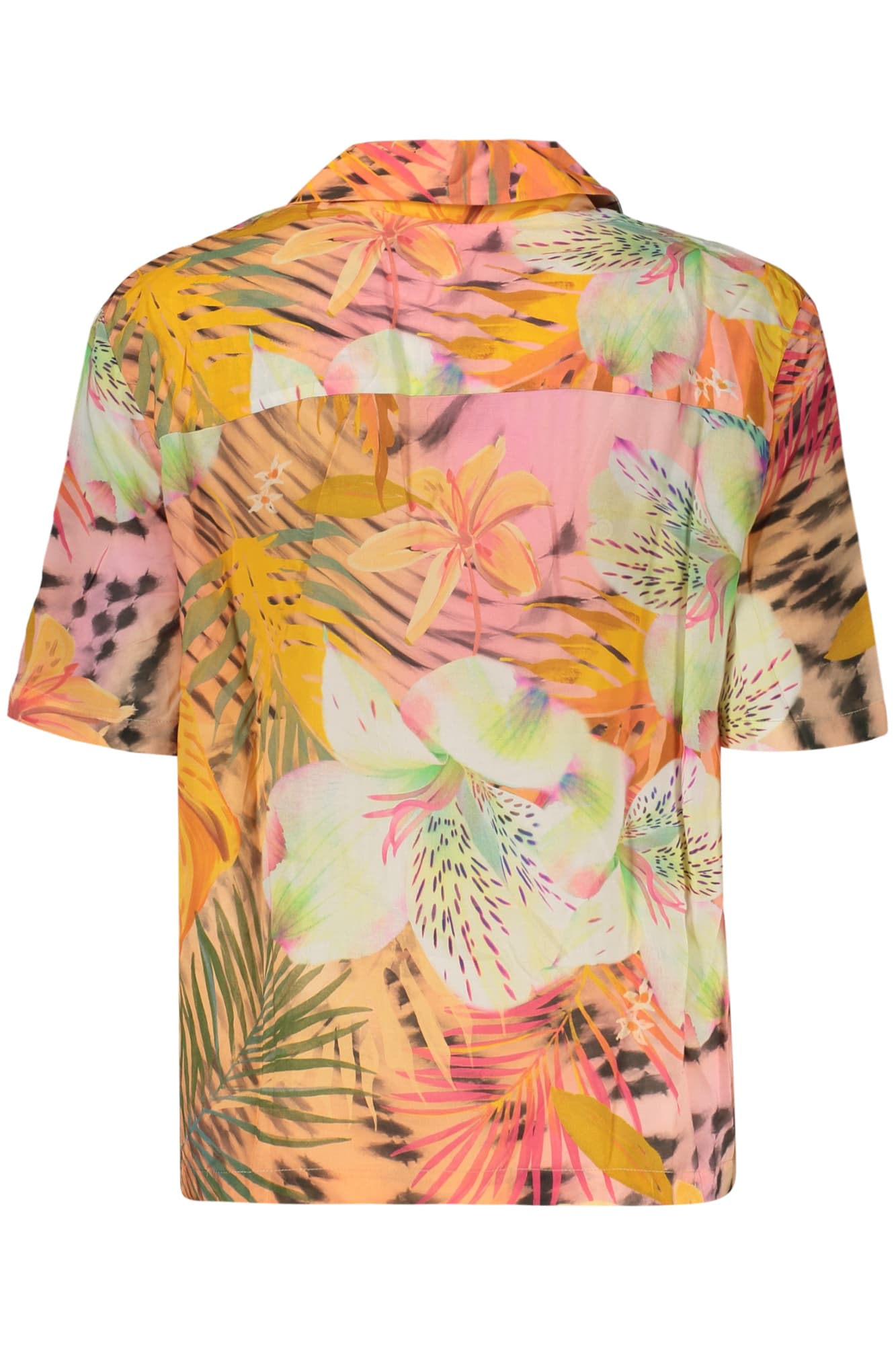 DESIGUAL ДАМСКА РИЗА С КЪС РЪКАВ, ОРАНЖЕВА - DESIGUAL