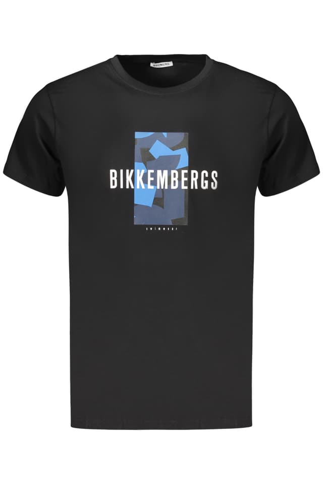 МЪЖКА ТЕНИСКА С КЪС РЪКАВ BIKKEMBERGS, ЧЕРНА