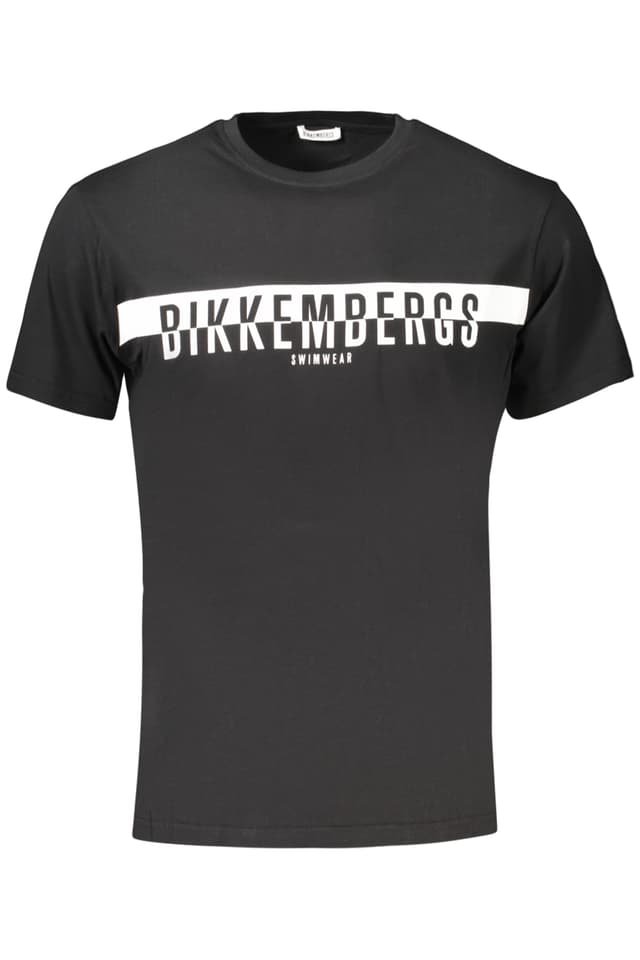 МЪЖКА ТЕНИСКА С КЪС РЪКАВ BIKKEMBERGS, ЧЕРНА
