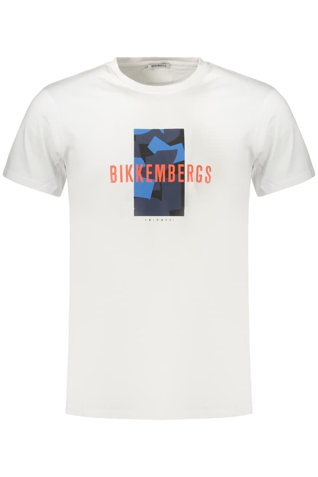 МЪЖКА ТЕНИСКА С КЪС РЪКАВ BIKKEMBERGS, БЯЛА