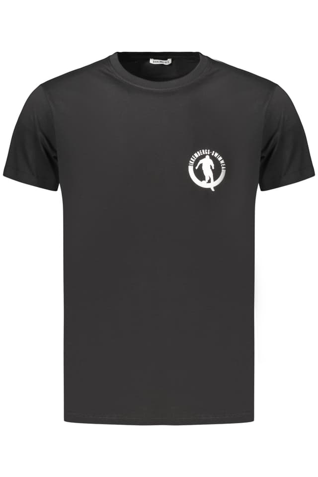 МЪЖКА ТЕНИСКА С КЪС РЪКАВ BIKKEMBERGS, ЧЕРНА
