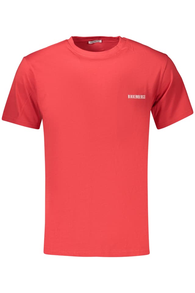 МЪЖКА ТЕНИСКА С КЪС РЪКАВ BIKKEMBERGS, ЧЕРВЕНА
